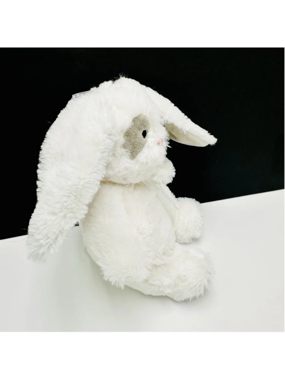 Carters Cuddle Plush Gray White BUNNY Rabbit 9” Security Lovey Baby Toy Read